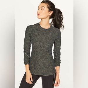 EUC lululemon Extra Mile Long Sleeve Heathered Utilitarian Green